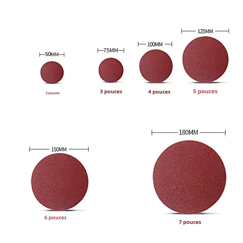 10/20/50 pièces disques abrasifs 2/3/4/5/6/7 pouces crochet et boucle 40-2000 grains papier de verre pour ponceuse orbit