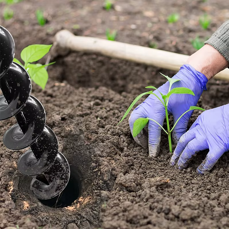 Foret à tarière de jardin, 9 tailles, outil, pelle à trous en spirale, perceuse au sol, perceuse de terre pour la plantation de graines, clôture de jardinage, jardinière de fleurs