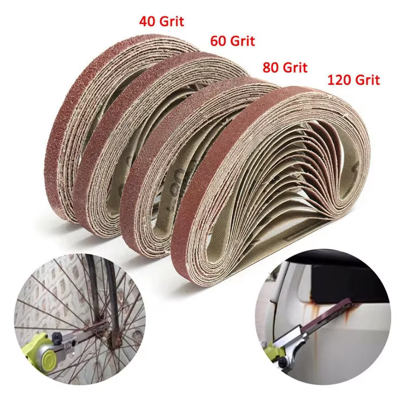 10 pièces de bandes abrasives pour ponceuse à bande