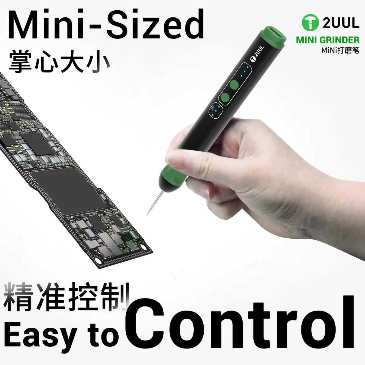 2UUL DA86 Mini meuleuse électrique contrôle de précision stylo de polissage Portable avec 5 vitesses puissance réglable pour le meulage de la carte mère