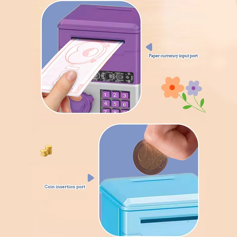 Mini tirelire pour enfants, tirelire créative accessible, mot de passe, pour garçons et filles, pour ranger des cadeaux de vacances