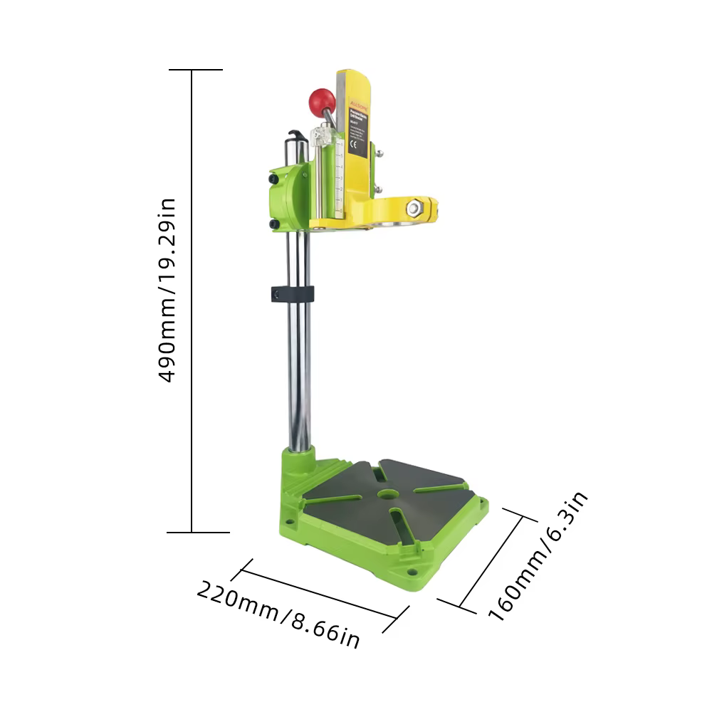 ALLSOME MINIQ — Support pour perceuse électrique, presse pour machine de forage, avec cadre de fixation, rotatif à 90 degrés, pince pour établi, BG6117