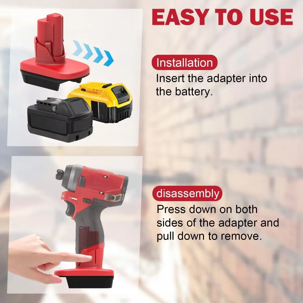 Adaptateur DM12M12 pour outils électriques Milwaukee 12V