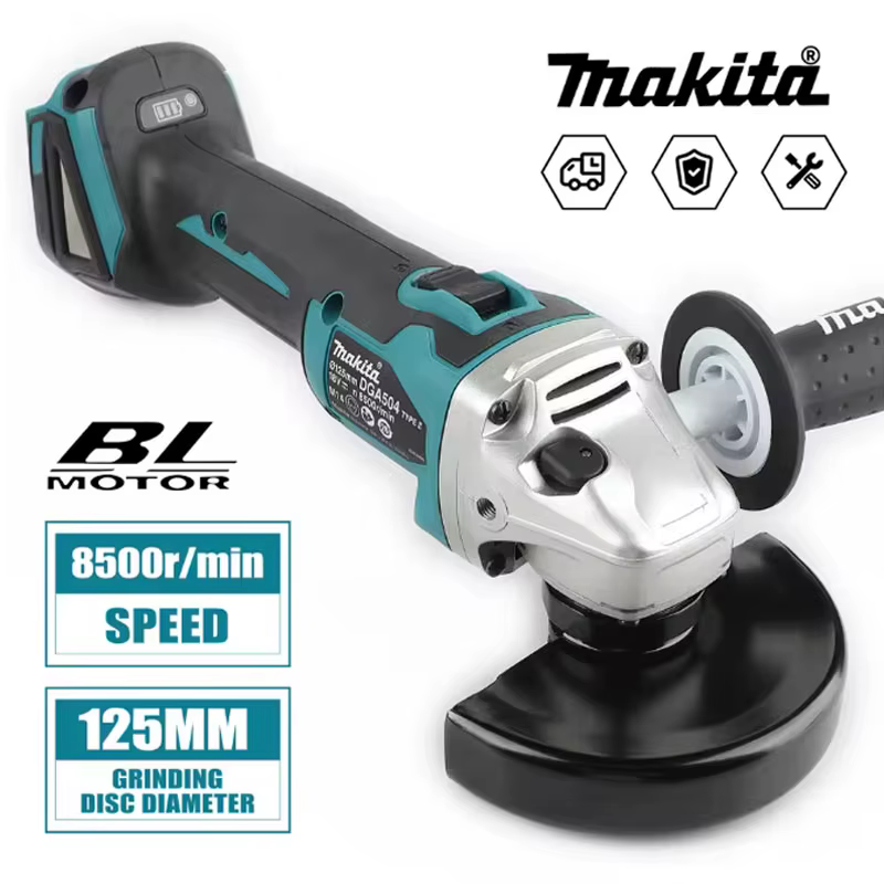 Nouvelle meuleuse sans fil Makita DGA504 2026 : disque de 125 mm, batterie 6,0 Ah, 8500 tr/min, 680 W, idéale pour le meulage du métal et la découpe du bois