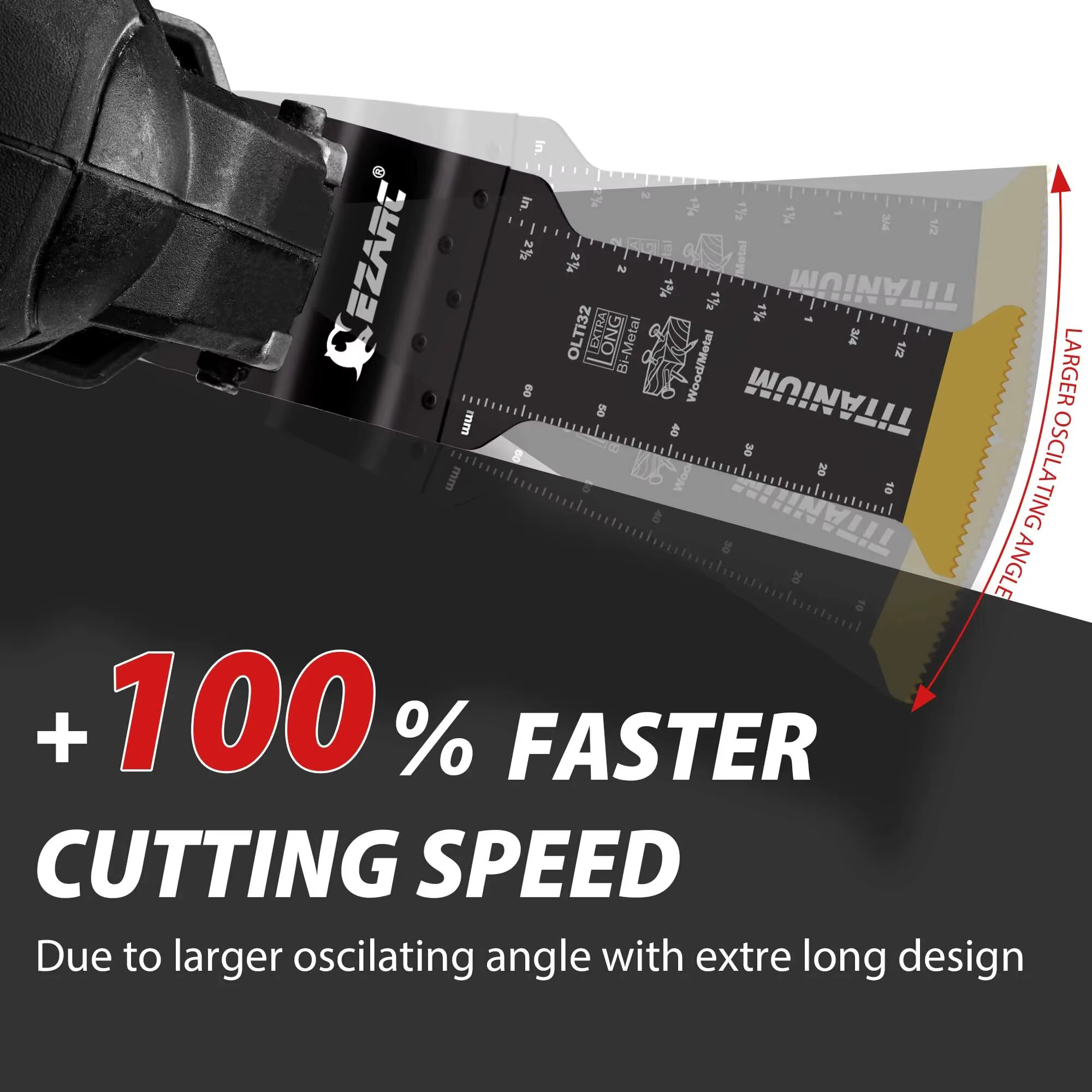 EZARC 3 lames oscillantes en titane extra-longues pour outils multifonctions
