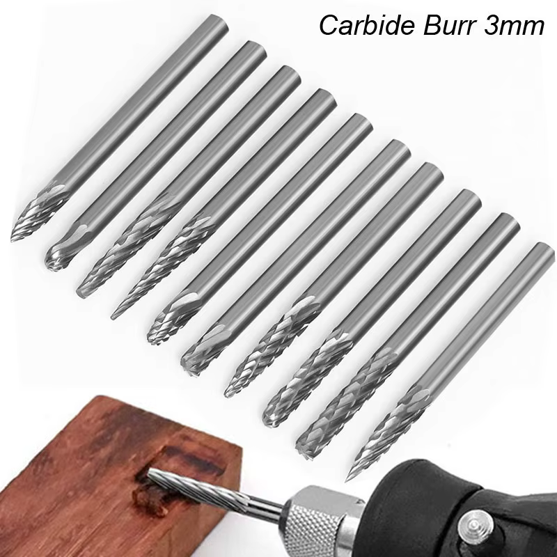 Fraises en carbure monobloc pour dessin à tige de 3mm 1/8