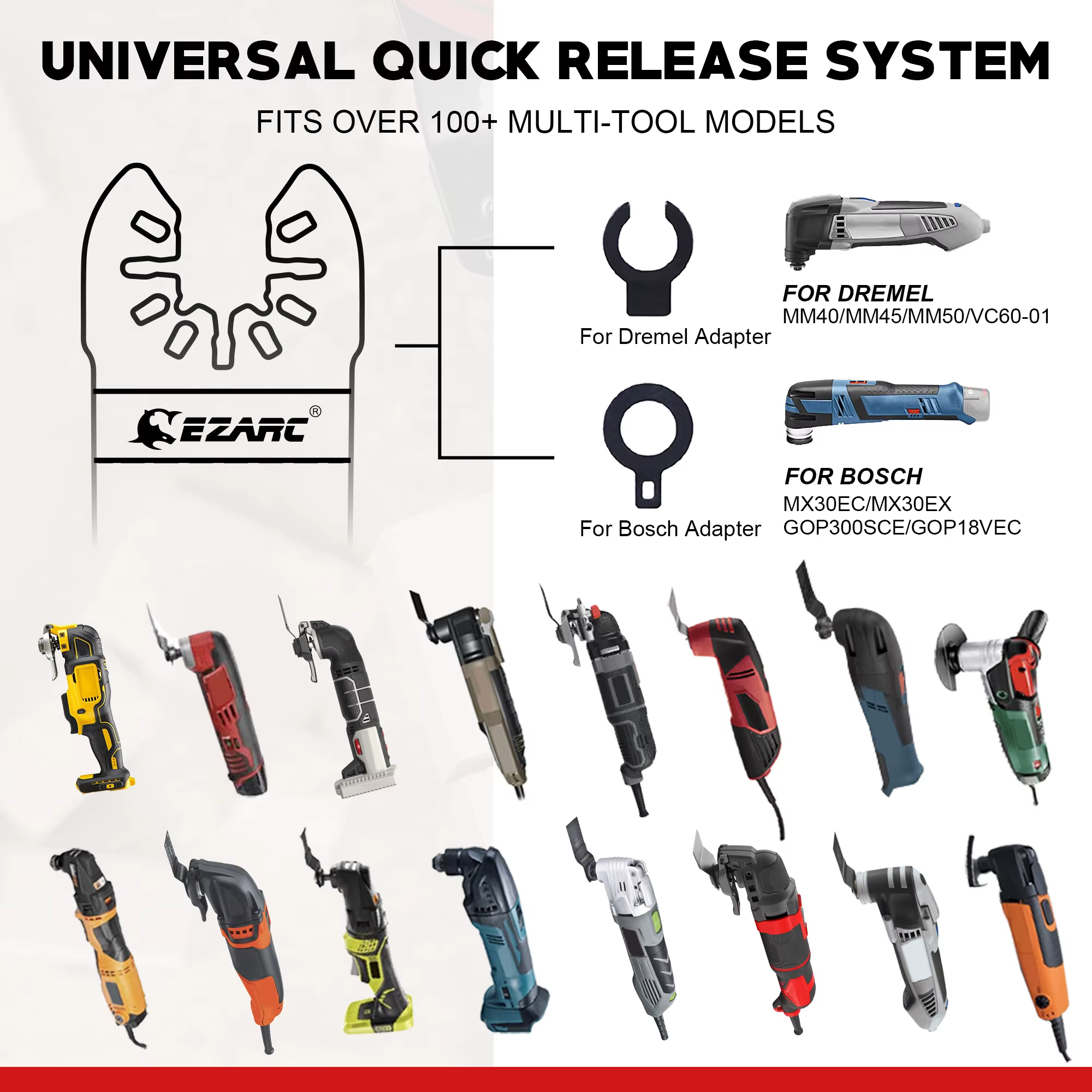 Lames multi-outils Extra-longues à bord d'arc