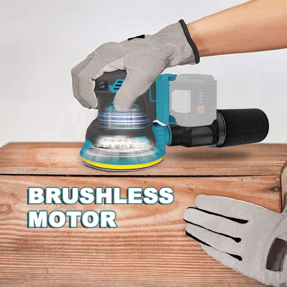 PATUOPRO 125mm ponceuse électrique orbitale aléatoire sans brosse meuleuse à bois outils électriques de polissage pour