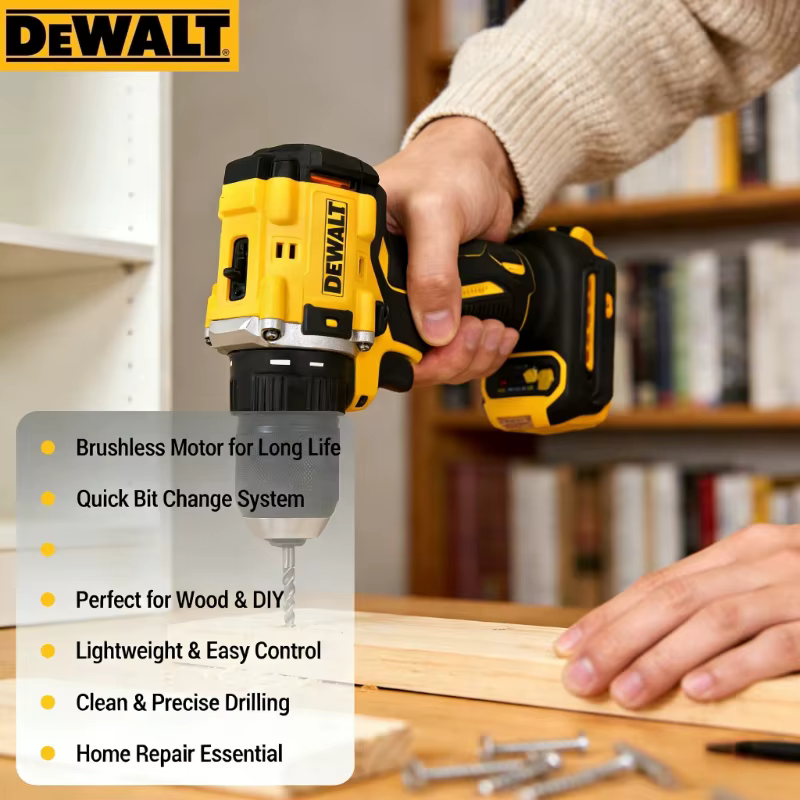 DEWALT DCD805 Perceuse-visseuse à percussion compacte sans balais rechargeable 20V à batterie au lithium
