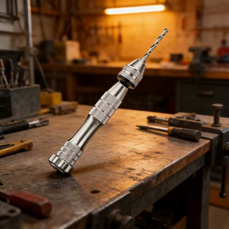 Mini jeu perceuses à main avec 10 forets hélicoïdaux 0.8 à 3.0mm pour le travail du bois l'artisanat précision 37JD