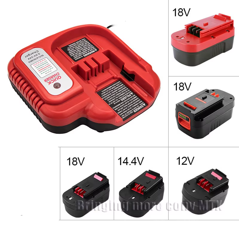 Chargeur de batterie Ni-cd&Ni-Mh 9.6V 12V-18V adapté aux batteries Black&Decker 12V A12, A12-XJ, A12EX, A1712, FS120B, FSB12, HPB12