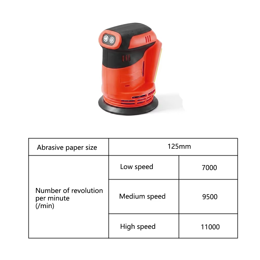 Ponceuse orbitale aléatoire sans fil 125 mm pour le travail du bois