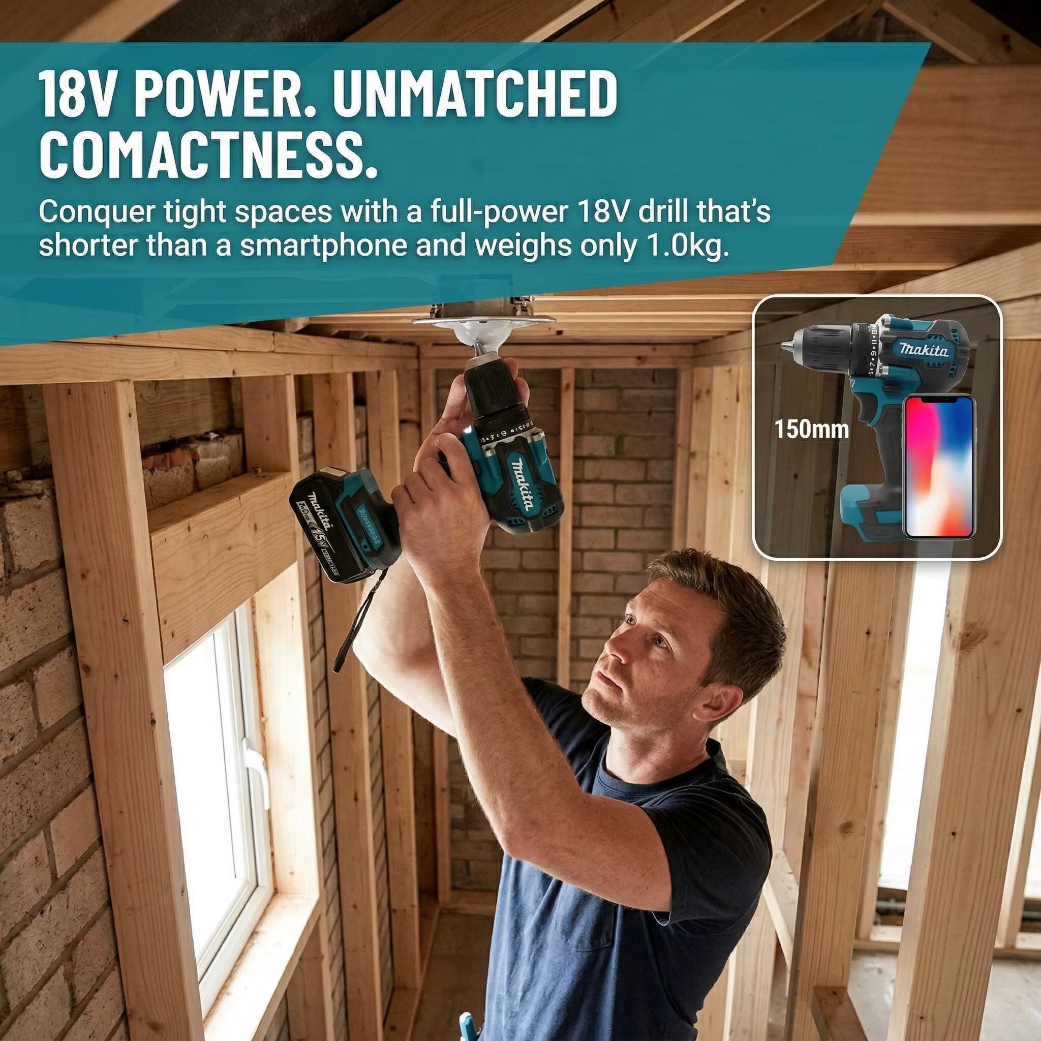 Makita DDF487 perceuse-visseuse sans balais 18V 40Nm 1700RPM 13mm mandrin sans clé XPT double LED pour outil à batterie
