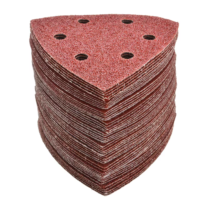 100 pièces disque de ponçage triangulaire 90mm ponceuse Delta crochet et boucle papier de verre outils abrasifs