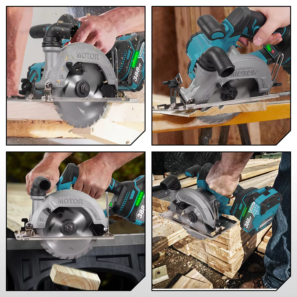 YOFIDRA 150MM scie circulaire électrique sans brosse 6 "sans fil multifonctionnel coupe-bois outil