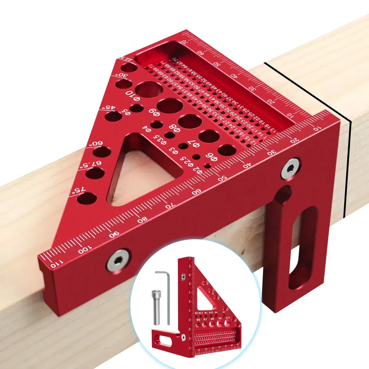 Règle de traçage en aluminium pour charpentier