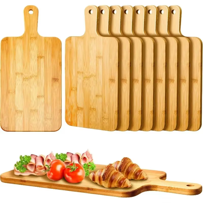 Planche à découper en bambou avec poignée, grande planche de service en bois, planches à découper de cuisine, planche à charcuterie pour Pizza, légumes, viande