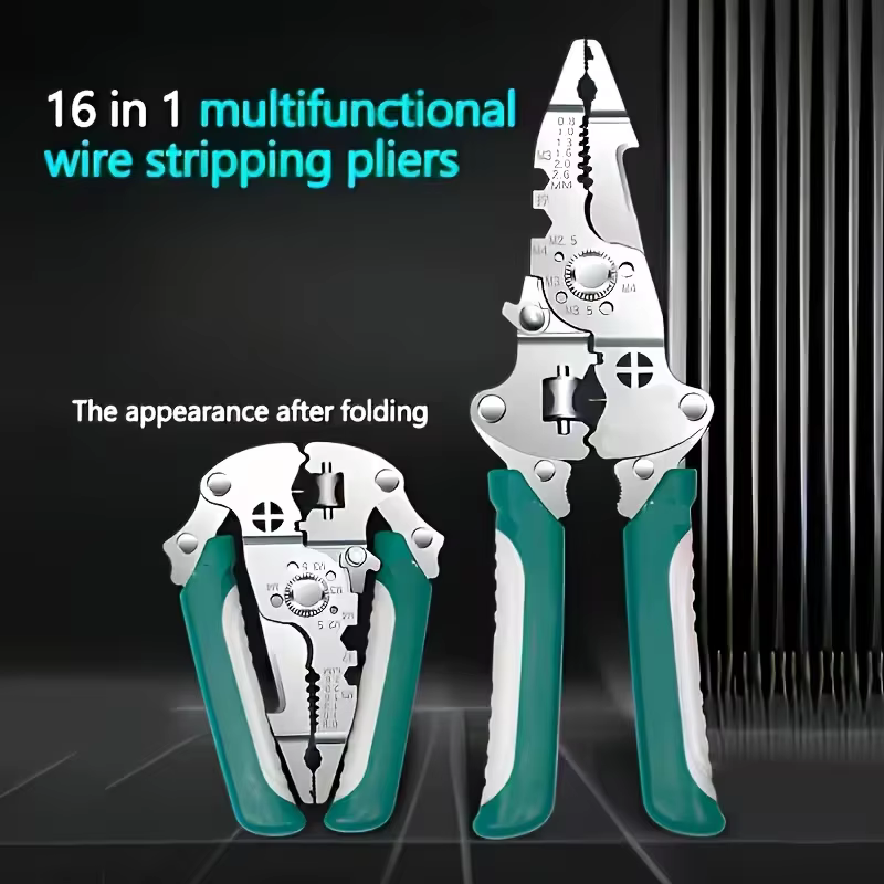 Pince à dénuder multifonctionnelle en acier inoxydable avec un design pliable