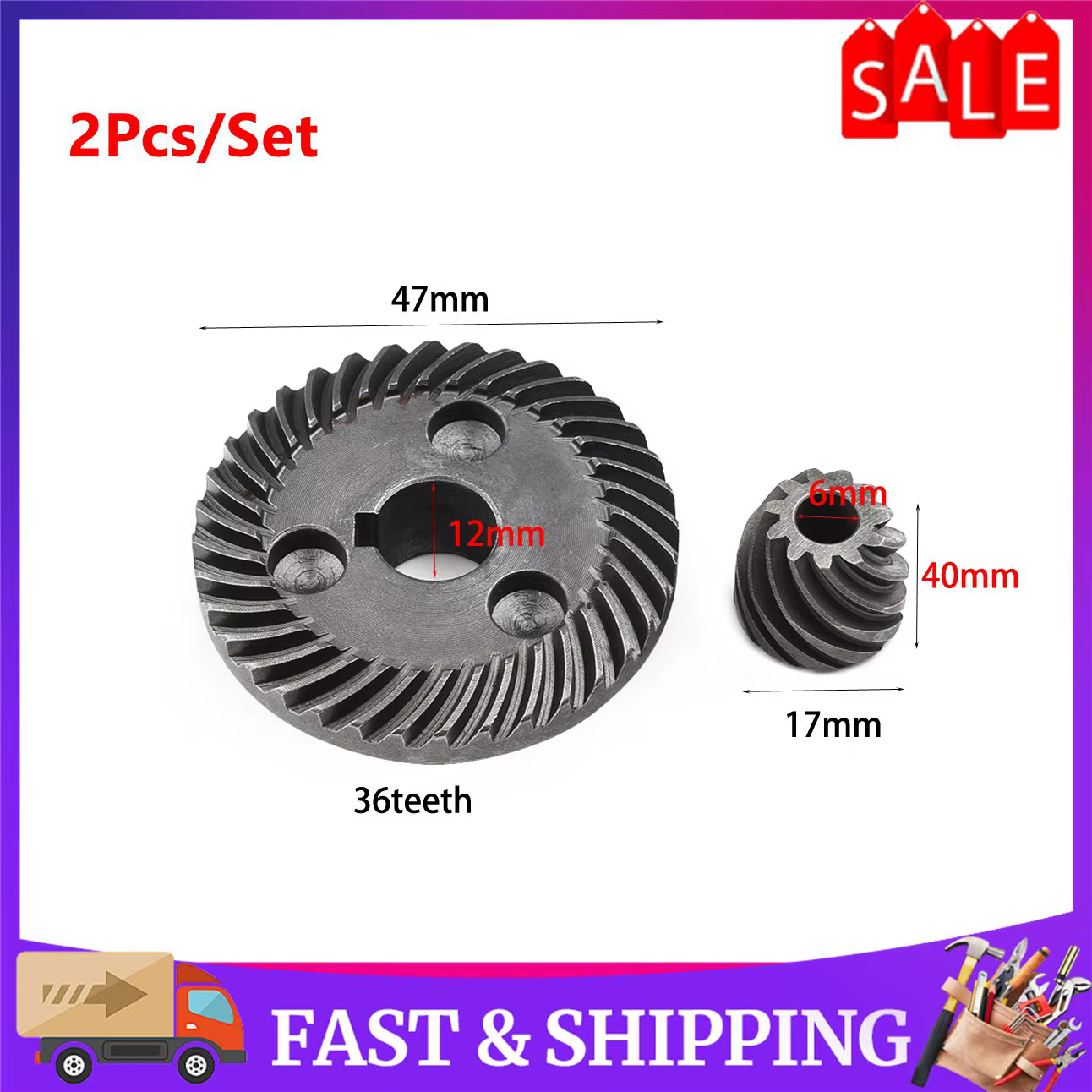 Kit d'engrenages coniques en spirale pour meuleuse d'angle Makita 9555 NB 9554 NB 9557 NB 9558 NB