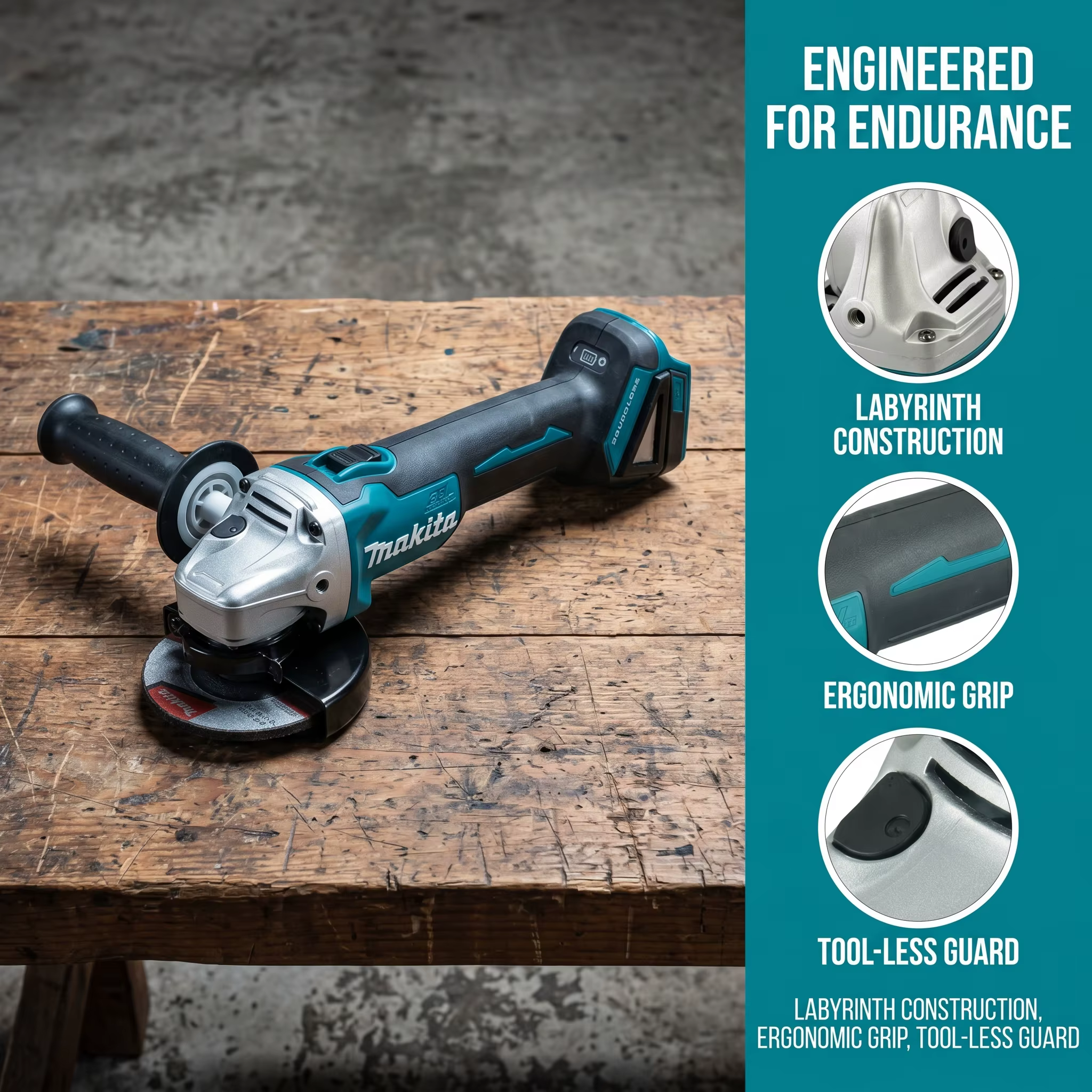 Meuleuse d'angle sans fil Makita DGA404 18V 6.0Ah 125mm