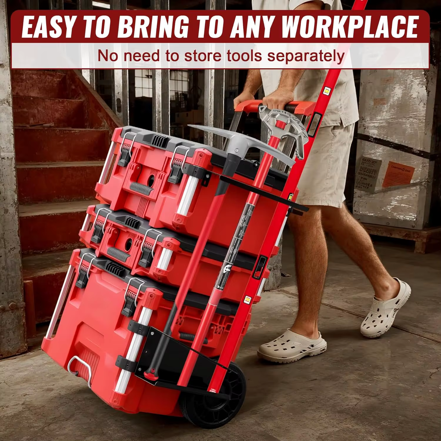 Support de montage horizontal pour organisateur d'outils compatible avec les boîtes à outils Milwaukee Packout et leurs accessoires