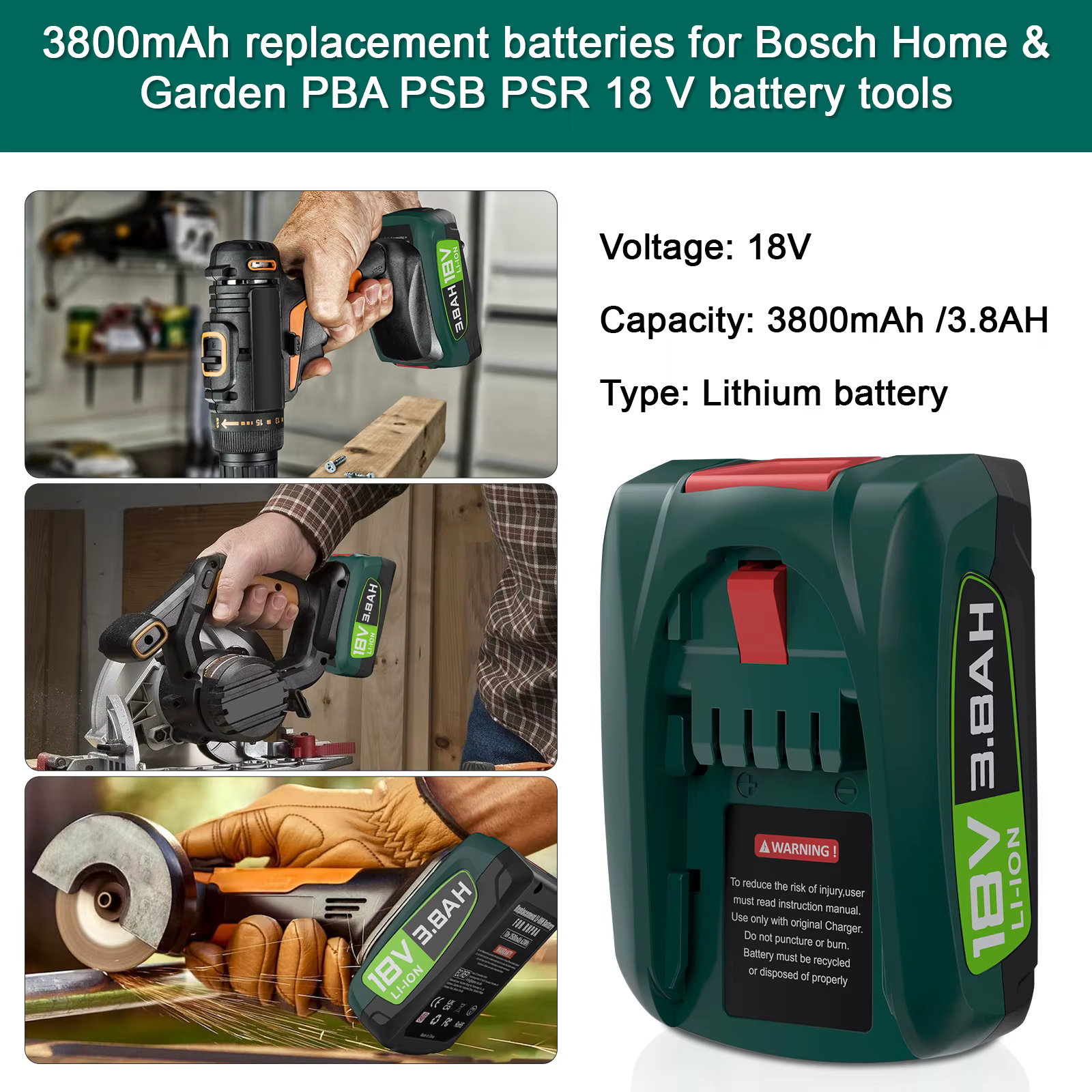Batterie de remplacement pour outils Bosch