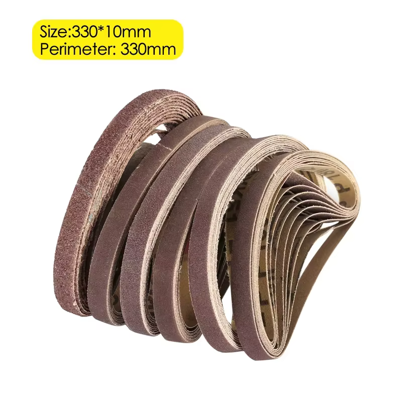 120 bandes abrasives de ponçage 330x10mm pour ponceuse à bande pneumatique 3/8 pouce
