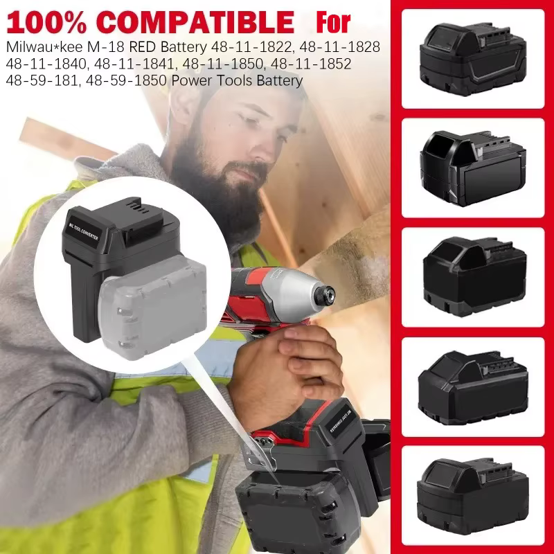 Adaptateur de batterie pour outils électriques MIL18MIL 2 en 1 pour Milwaukee