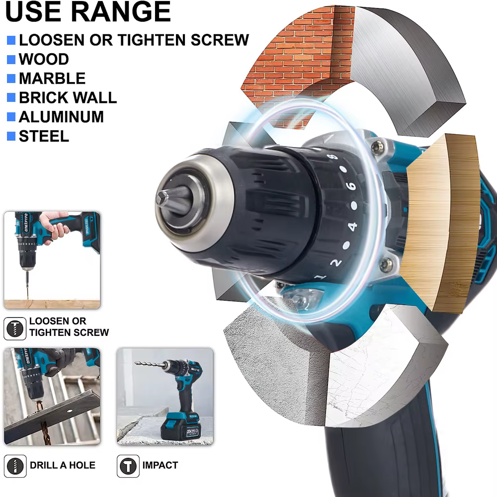 Makita-perceuse à percussion électrique sans fil