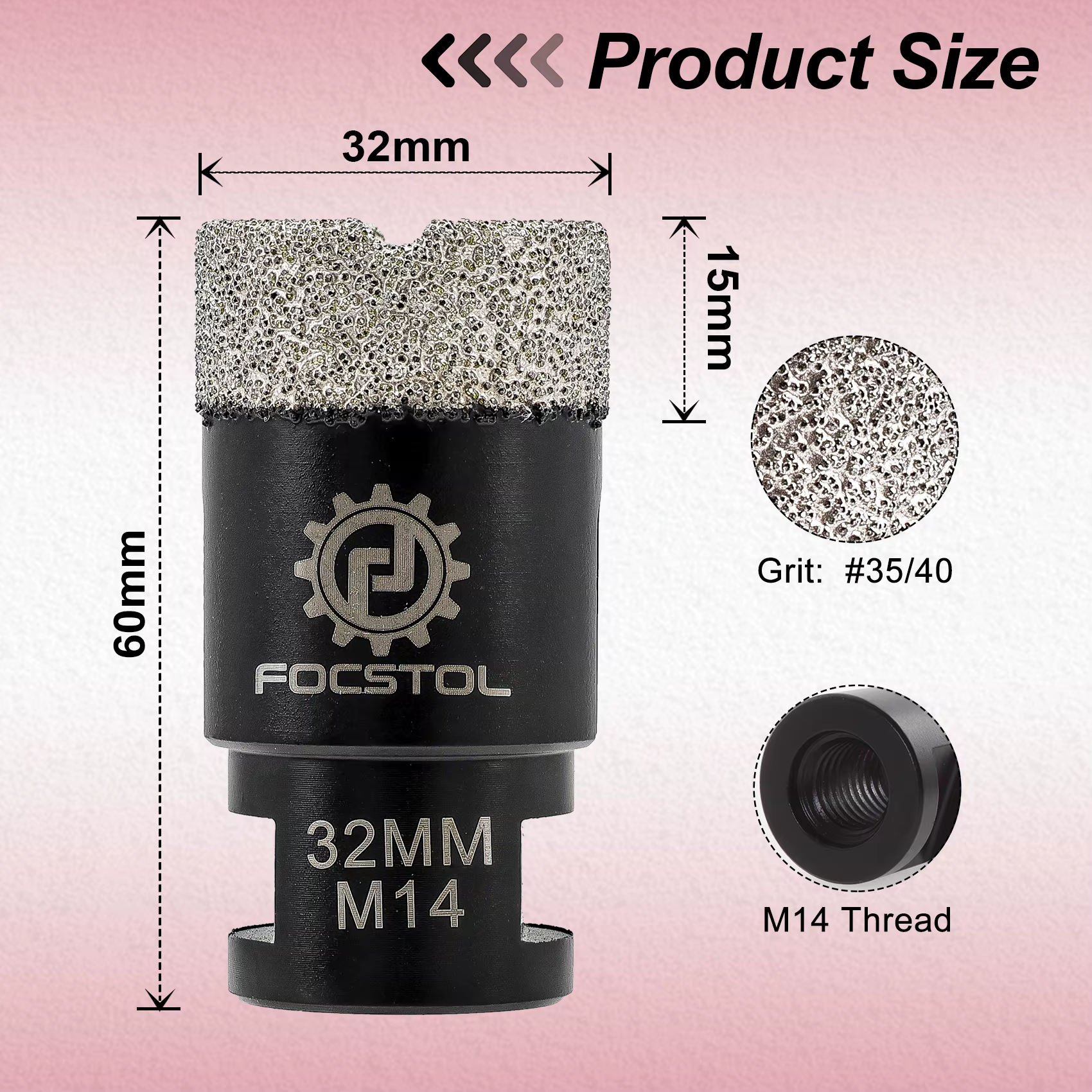 FOCSTOL foret à noyau Dia 6-125mm carrelage trou scie perceuse