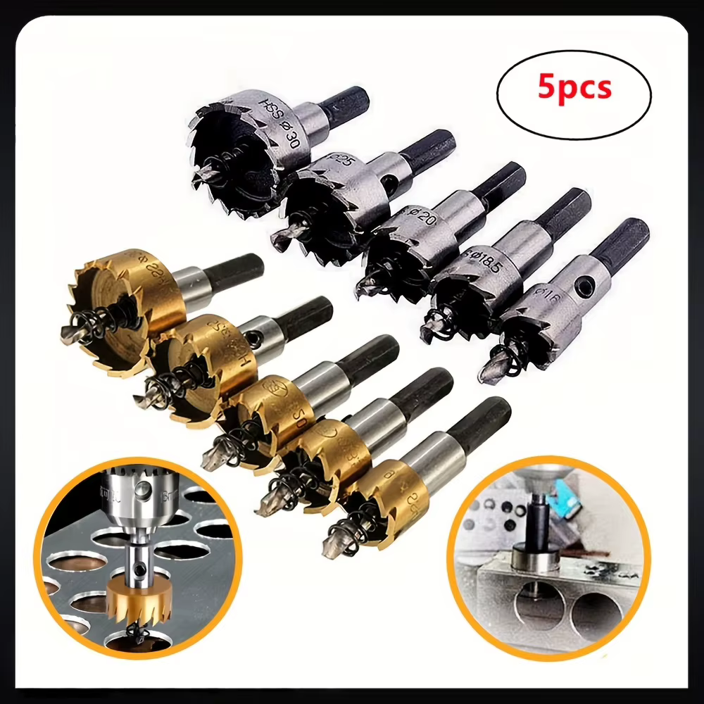 JENTORIX 5 pièces, ouvre-trou en acier rapide de 16-30 mm
