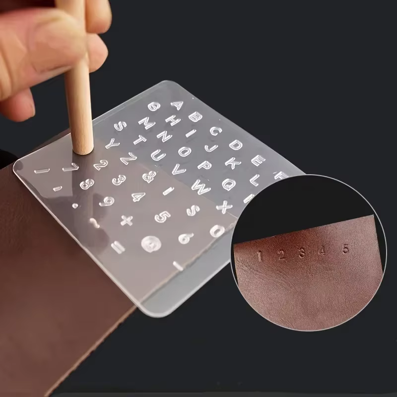 Outil d'estampage d'impression en cuir, poinçon de lettrage en cuir, outil d'impression de maroquinerie translucide, moule en cuivre de type mobile, 1 ensemble