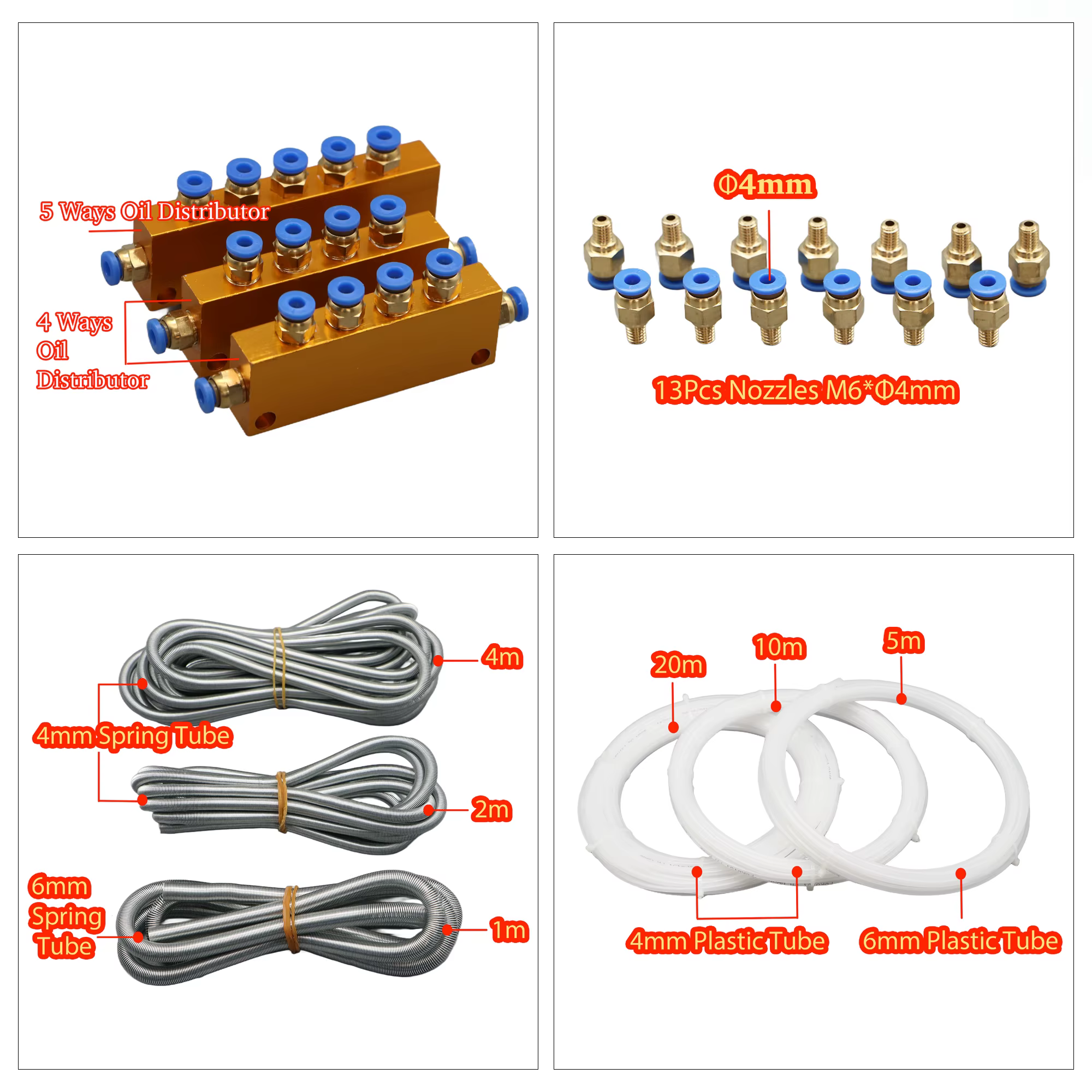 Kit de système de pompe de lubrification CNC 1L 2L AC220V AC110V 4mm 6mm pompe à huile de lubrification automatique graisse électrique pour Machine-outil CNC