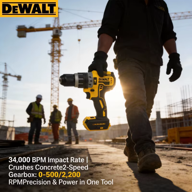 Perceuse à percussion compacte sans fil DEWALT DCD796 20V : puissante visseuse