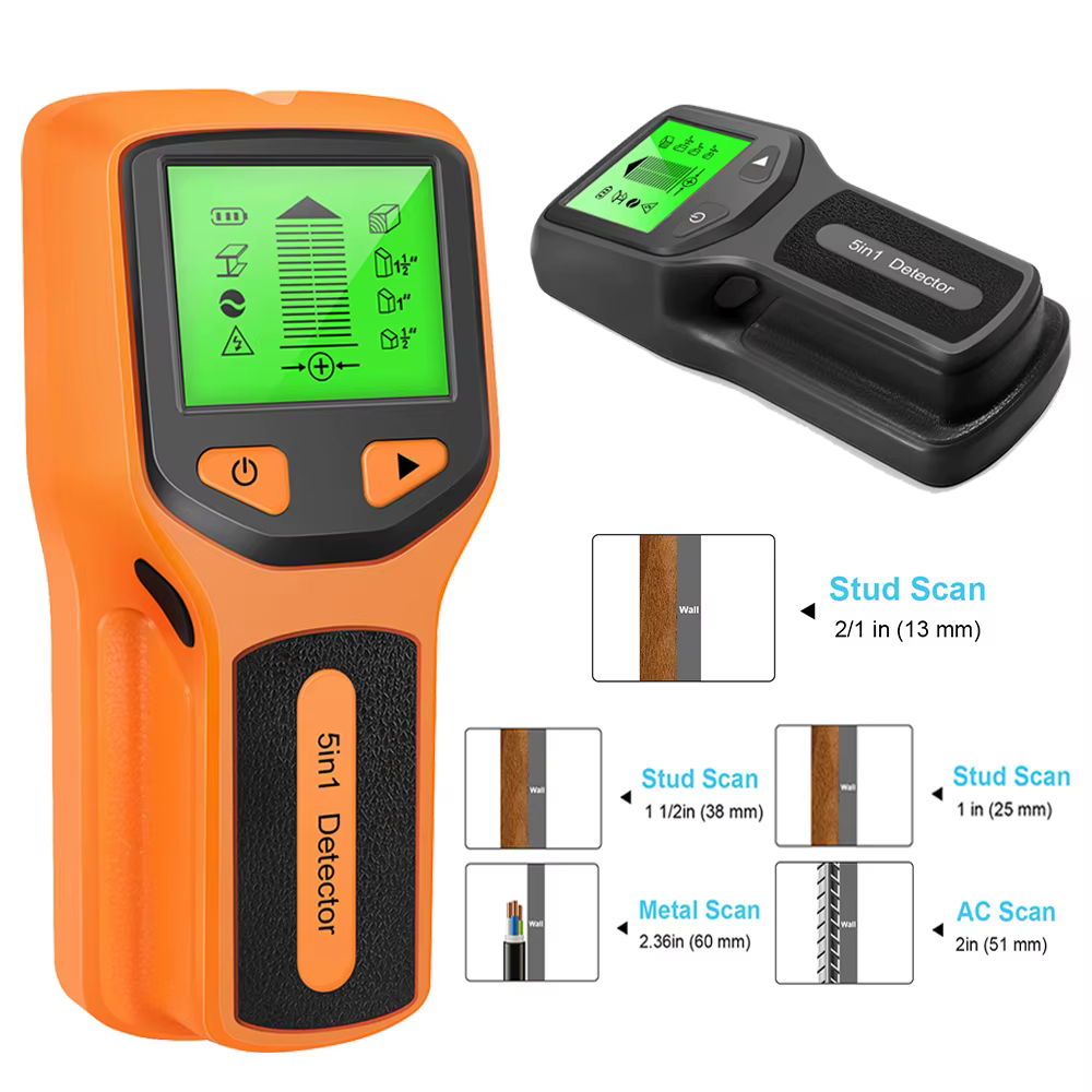 Détecteur de montants muraux 5 en 1, détecteur de métaux portatif multifonctionnel, détecteur de bois/métaux, instrument de mesure électronique