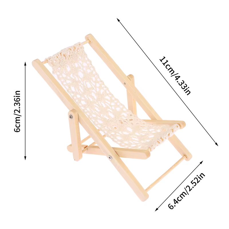 1/12 maison de poupée chaise longue pliable maison de poupée chaise longue modèle maison de poupée Mini meubles accessoires
