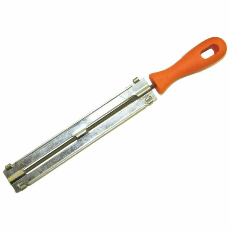 Kit d'affûtage de chaîne de tronçonneuse mécanique 1 pièce : lime et guide de mise à l'ailine 4mm 5/32"