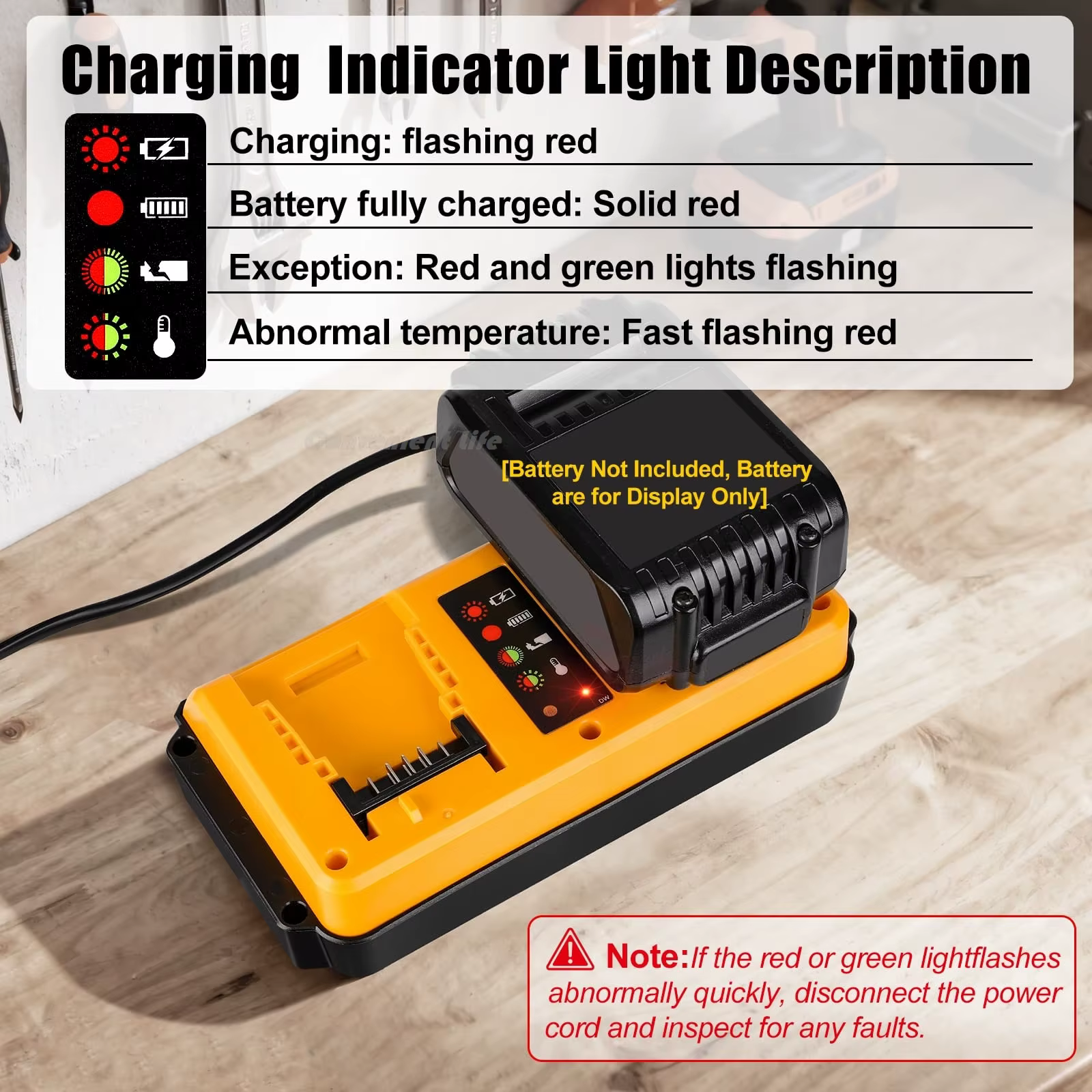 Station de charge rapide à 2 ports pour outils multifonctions à batterie Dewalt 20V Max. Chargeur ultra-rapide de