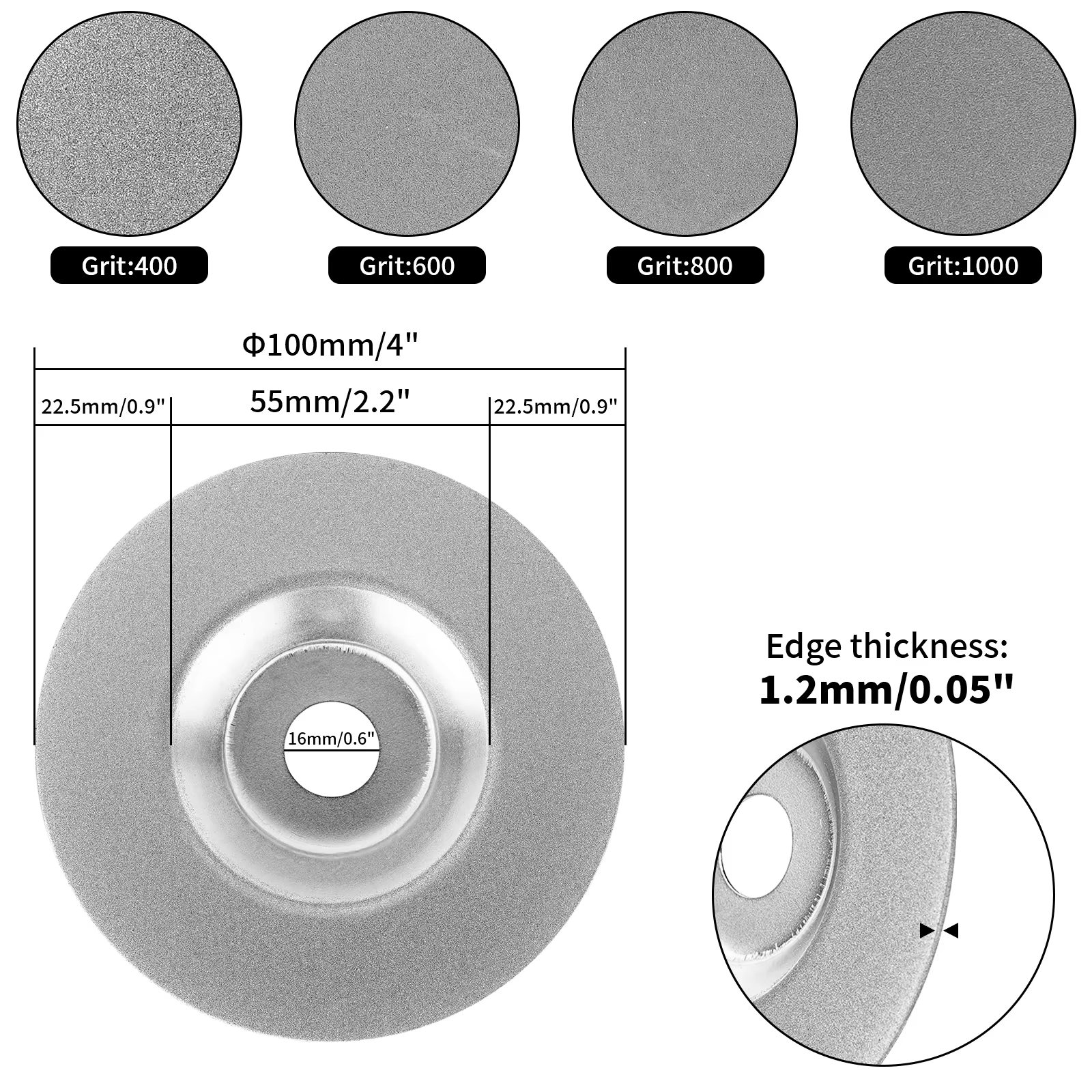 Disque de coupe diamant de 4 pouces pour affûteur d'électrode en tungstène