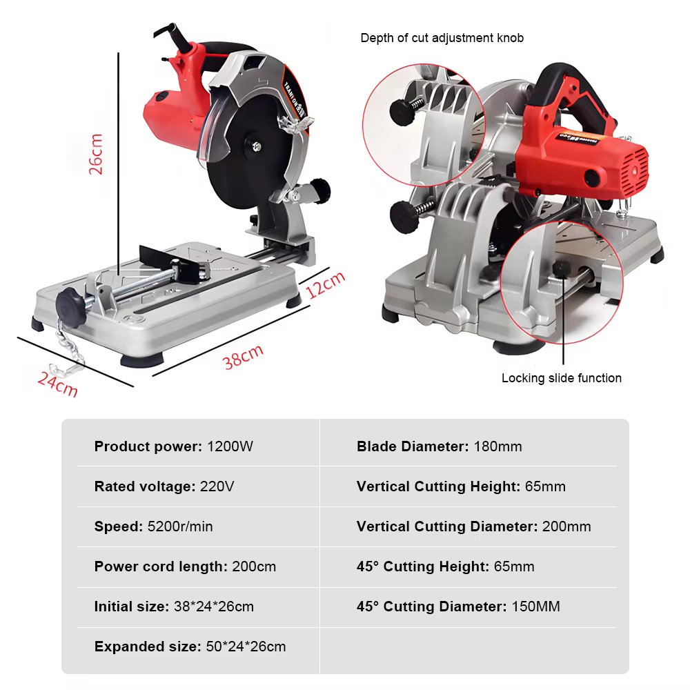 Machine de découpe électrique 220V avec scie circulaire de table