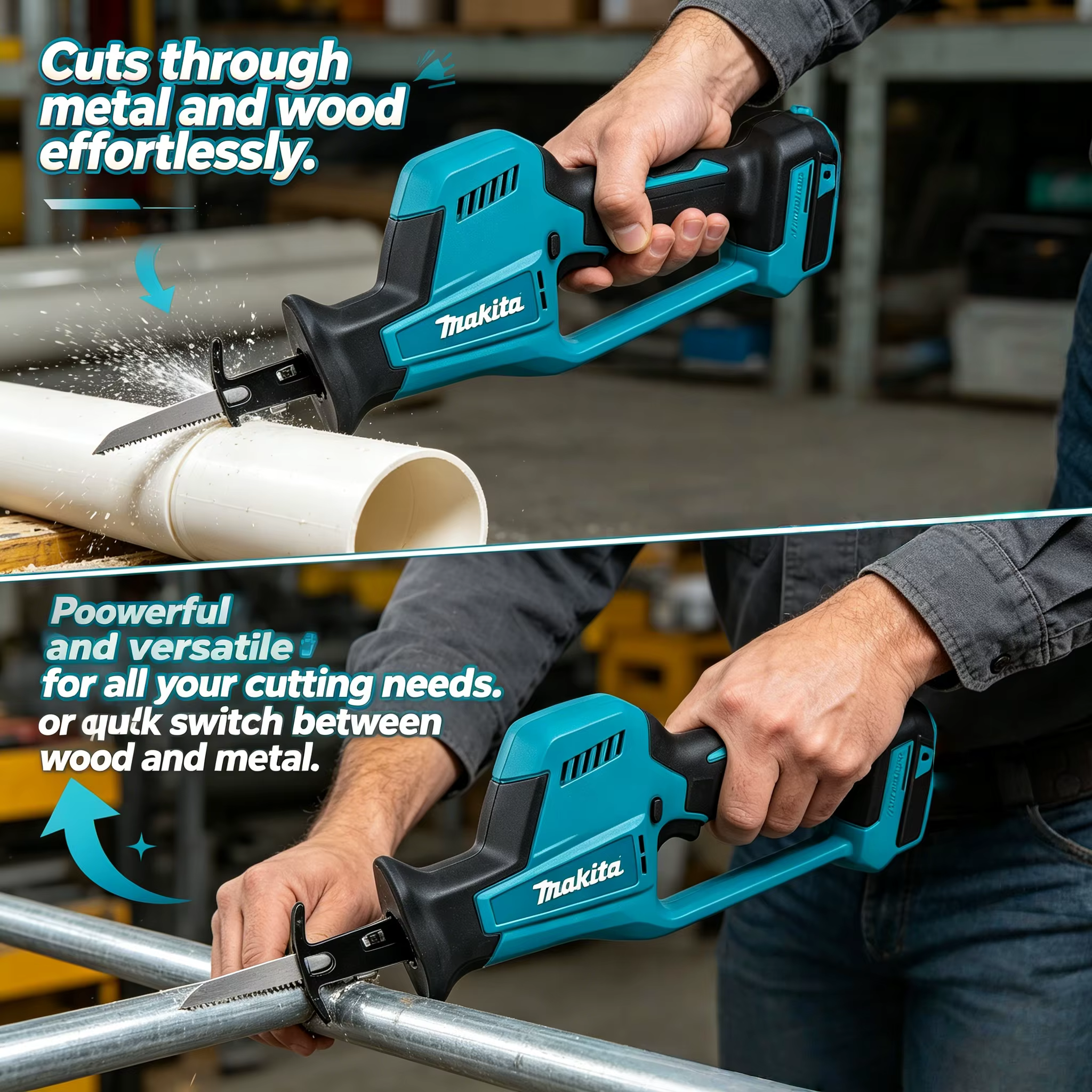 Scie sauteuse rechargeable sans balais Makita DJR189 18V : outil de coupe électrique portable pour le bois et le métal (machine uniquement)