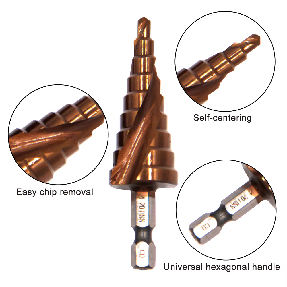 4-12/4-20/4-32mm M35 cobalt contenant étape perceuse pagode trou ouvreur hexagonal spirale