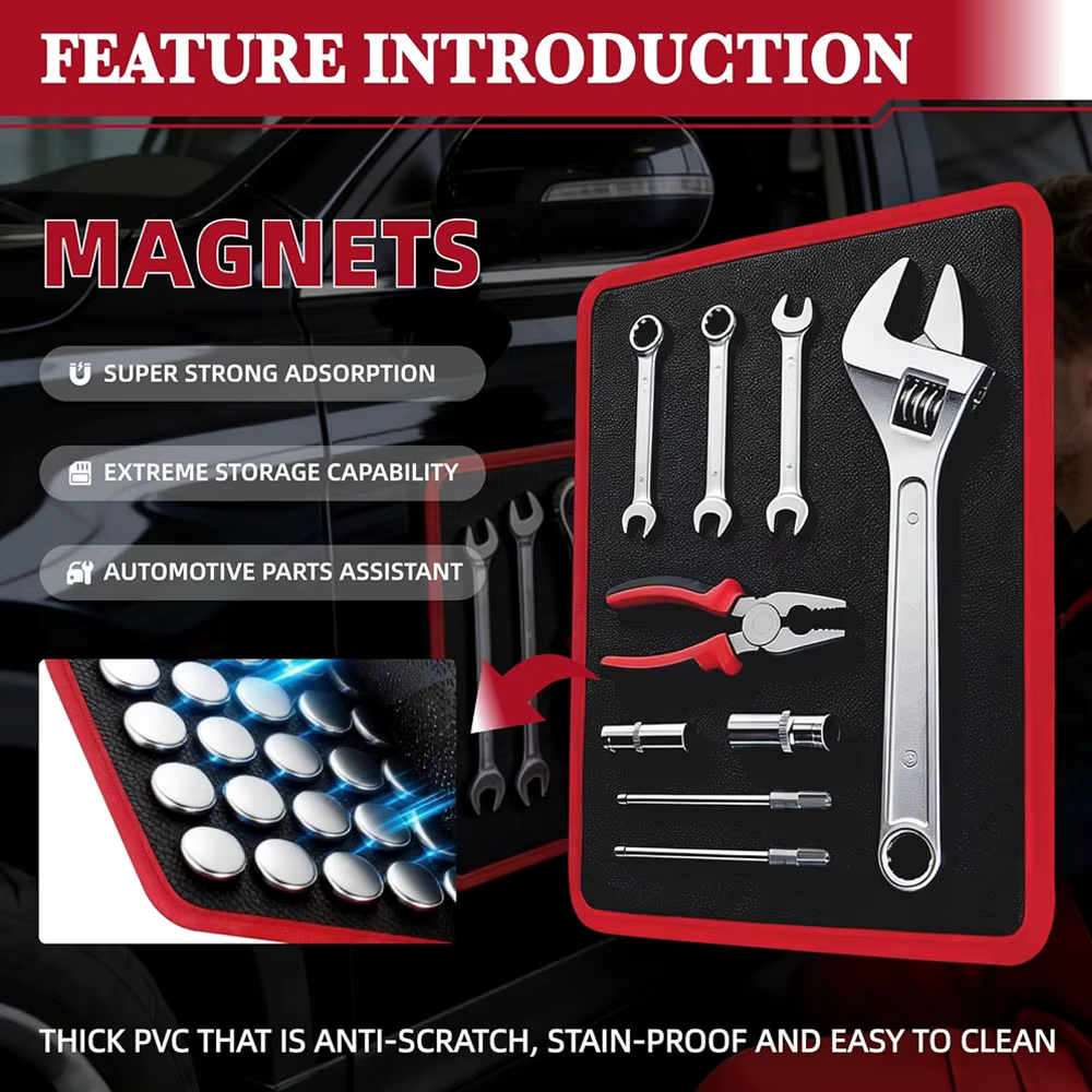 Ensemble de 3 tapis magnétiques flexibles pour outils