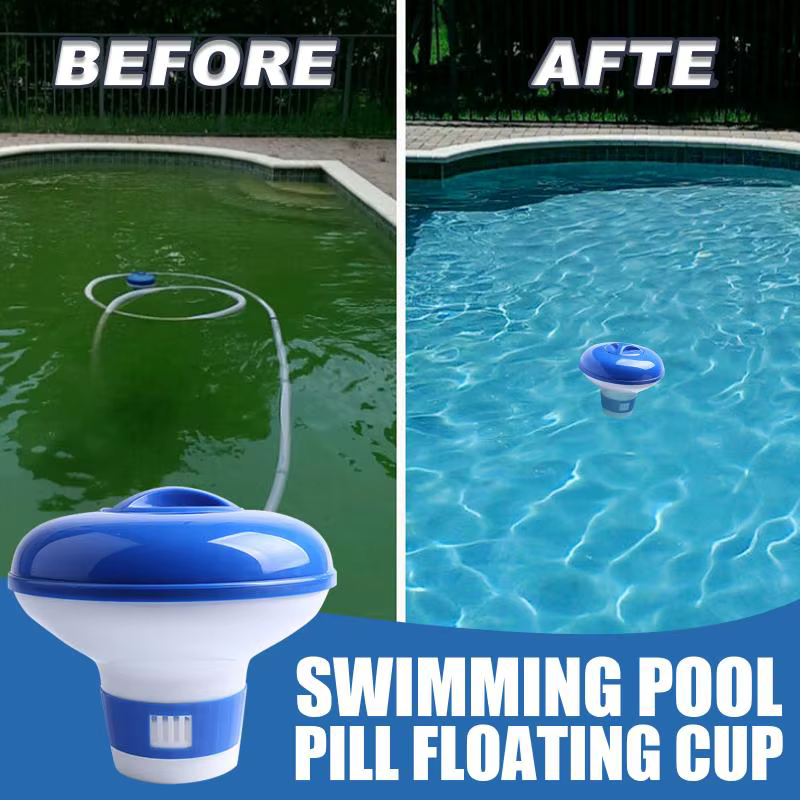 Nouveau distributeur de chlore flottant pour piscine de 5 pouces avec des aérations réglables et un couvercle anti-fuite pour piscines intérieures et extérieures, spas et bains à remous.