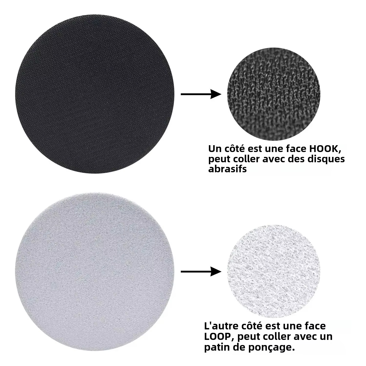 40 pièces 6 pouces disque de ponçage sec et humide grains assortis crochet boucle papier de verre 150mm avec tampon d'interface pour ponceuse meuleuse polissage