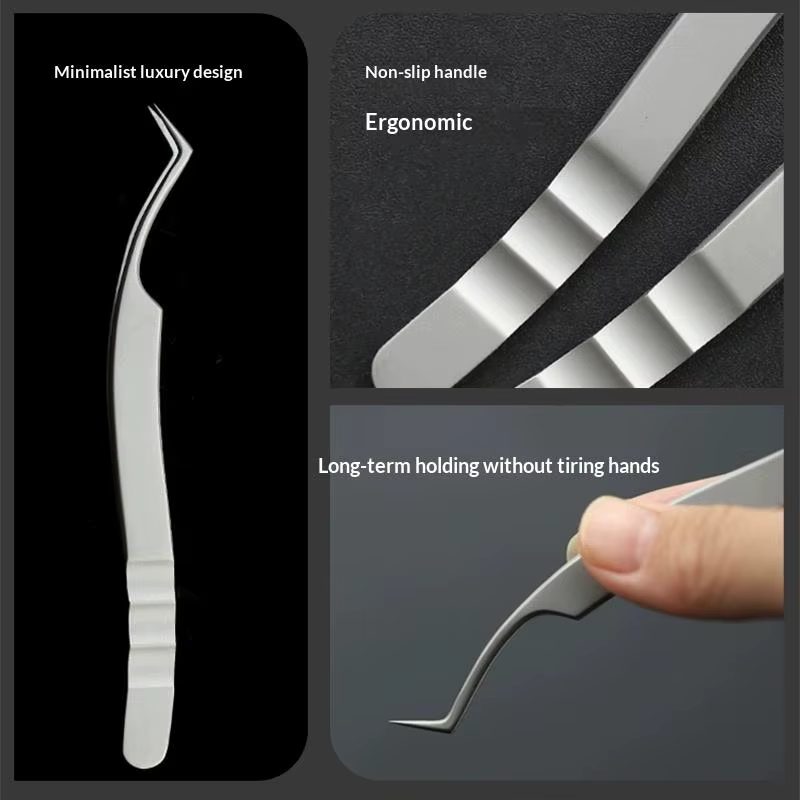 Pince à épiler pour extensions de cils, outil professionnel de greffage de cils, pince à épiler de haute précision pour la mise en forme des bouquets de cils, outils de maquillage