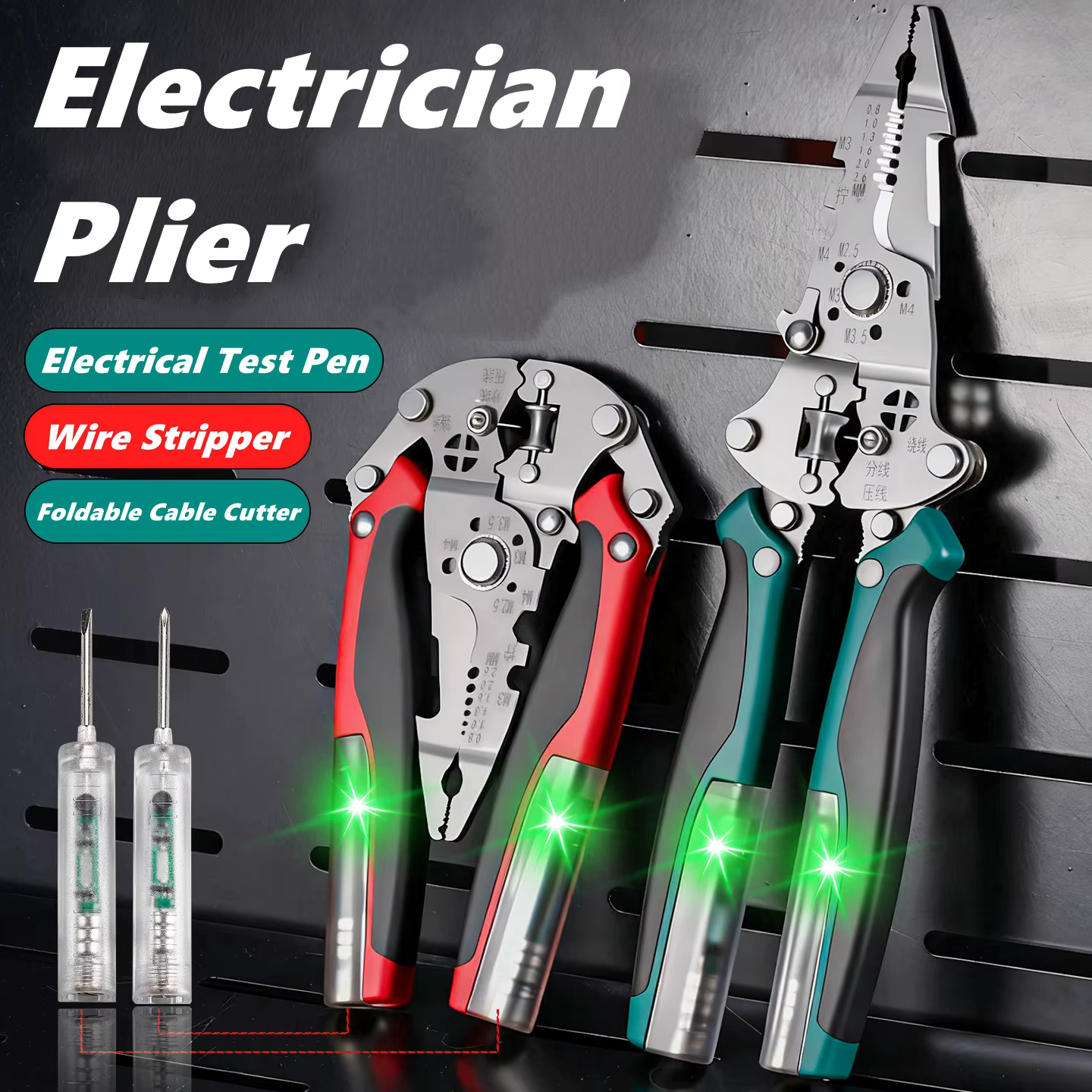 Dénudeur de fil multifonctionnel avec stylo de Test électrique