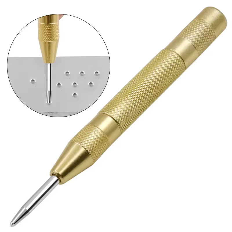 Poinçon central automatique professionnel à ressort en métal de 5 pouces | Outils de poinçonnage pour le bois et le