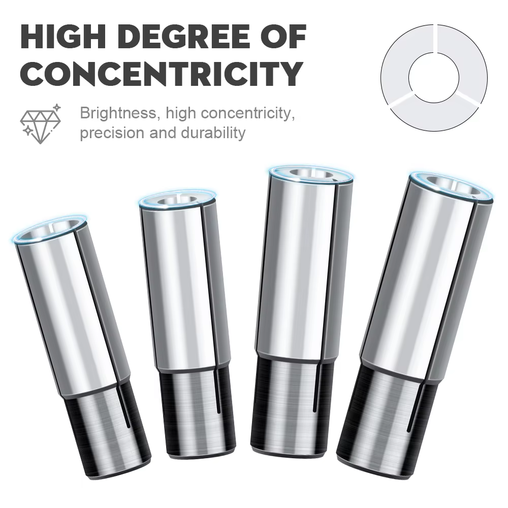 CMCP 1 pièce Adaptateur de pince de serrage pour outil de routeur CNC 3.175mm 4mm 6mm 6.35mm 12.7mm