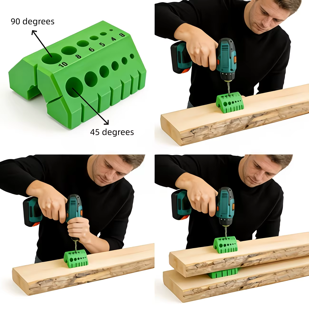 45 ° & 90 ° Guide de perçage avec affichage numérique - Gabarit